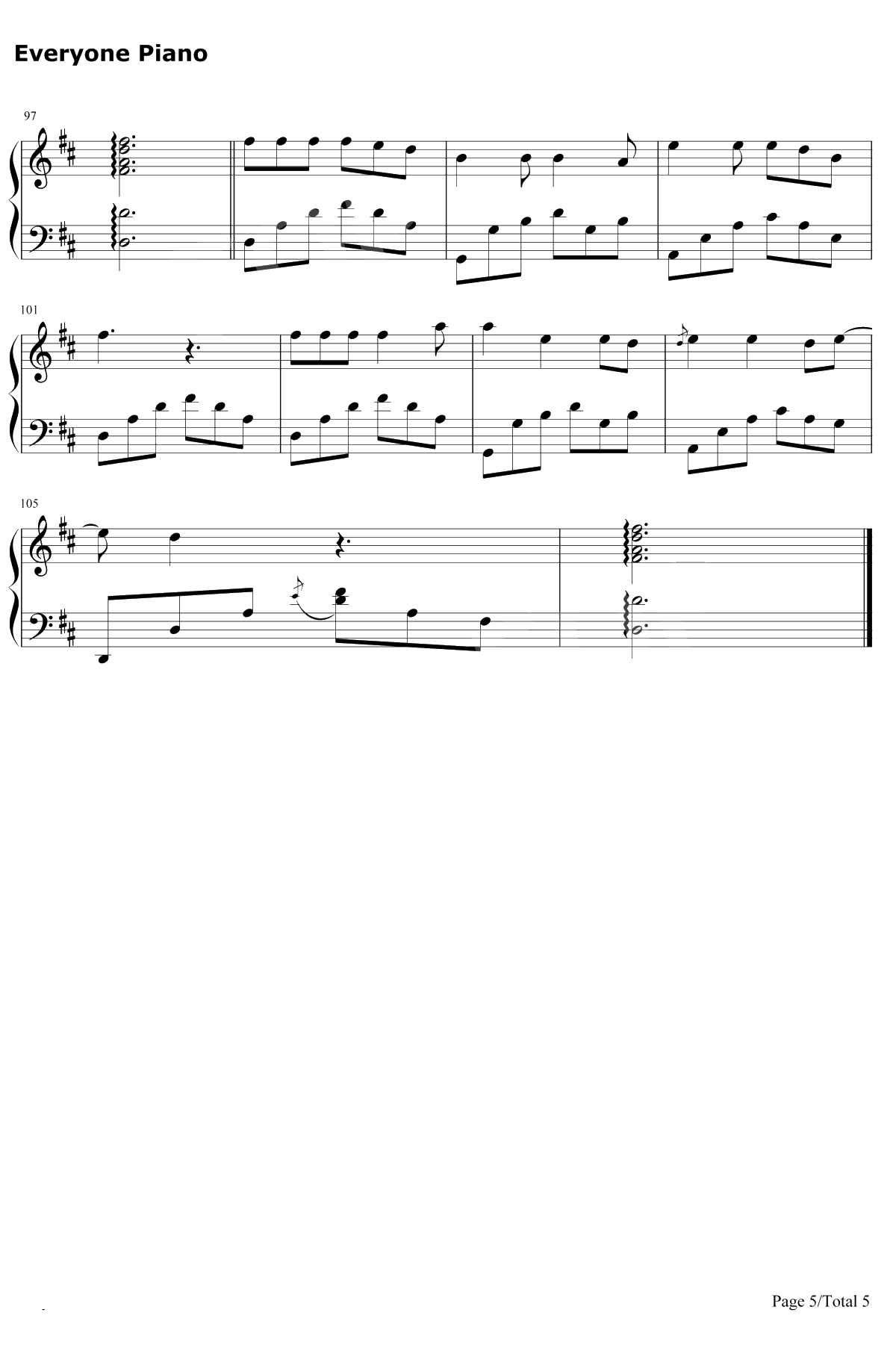 秋酿 钢琴谱-房东的猫5