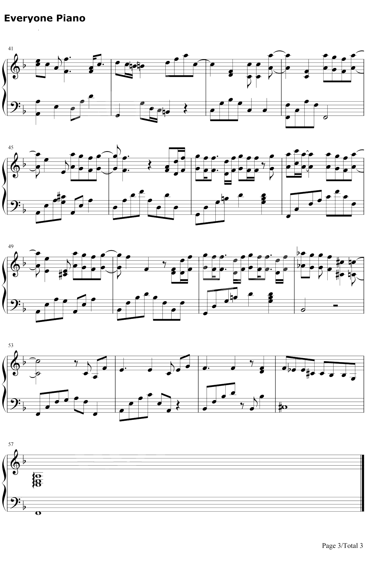 你要的爱钢琴谱-戴佩妮-流星花园片尾曲3