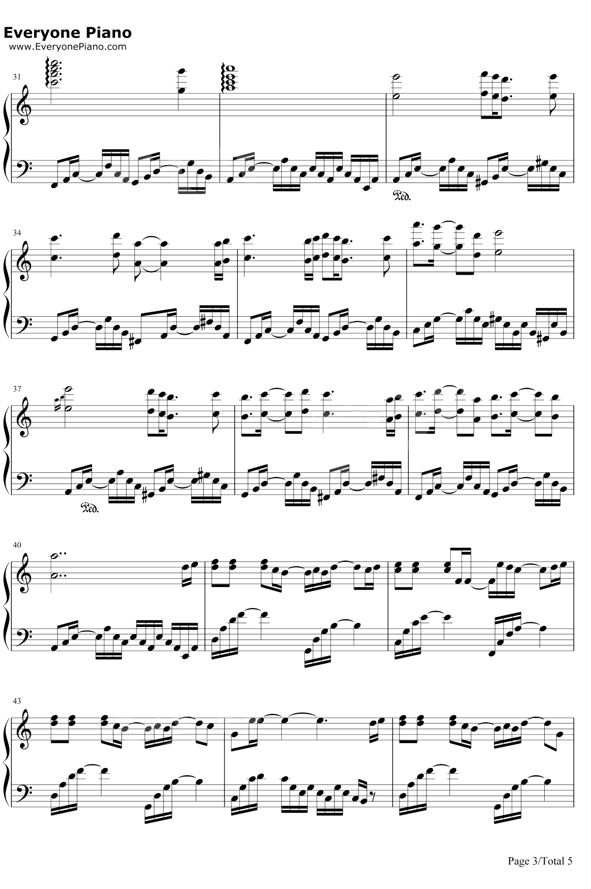 柒月钢琴谱-许嵩-石头剪子布3