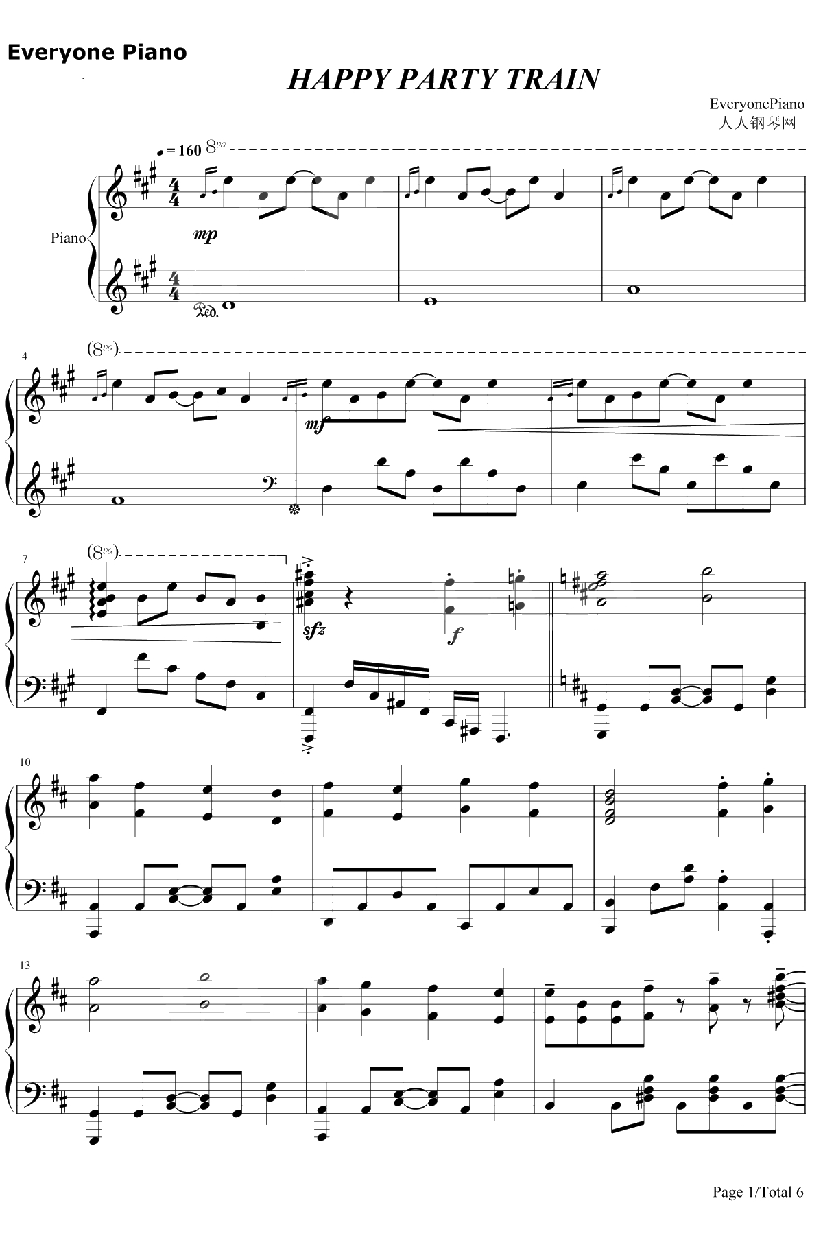 HAPPY PARTY TRAIN钢琴谱-Aqours1