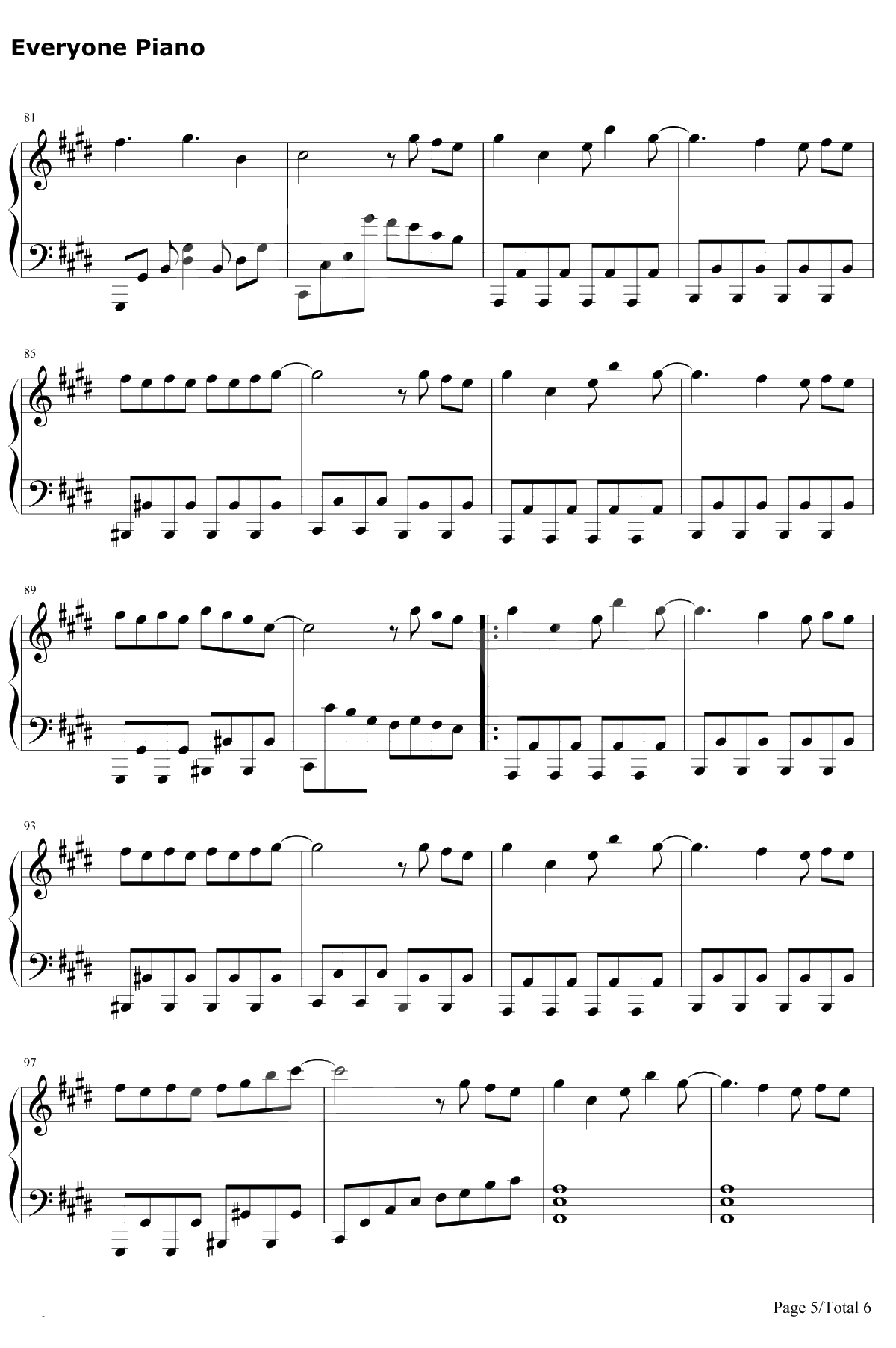 寄明月 钢琴谱-SING女团5