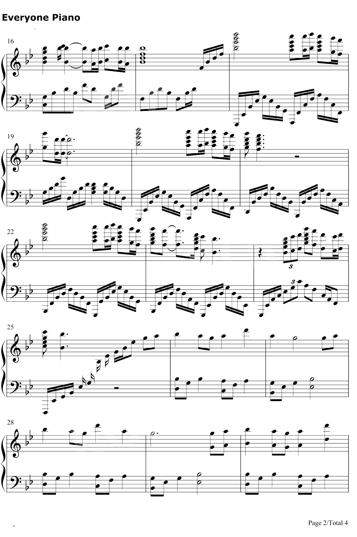 想你的365天钢琴谱-李玟-宝莲灯主题曲2