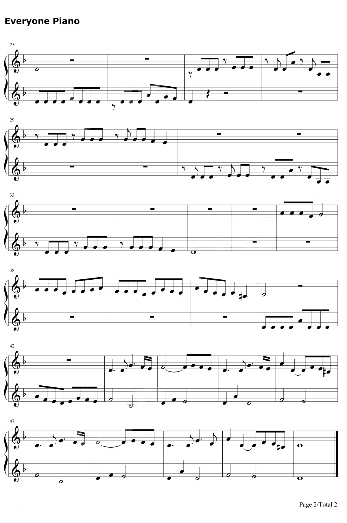 Les Choristes钢琴谱-Bruno Coulais2