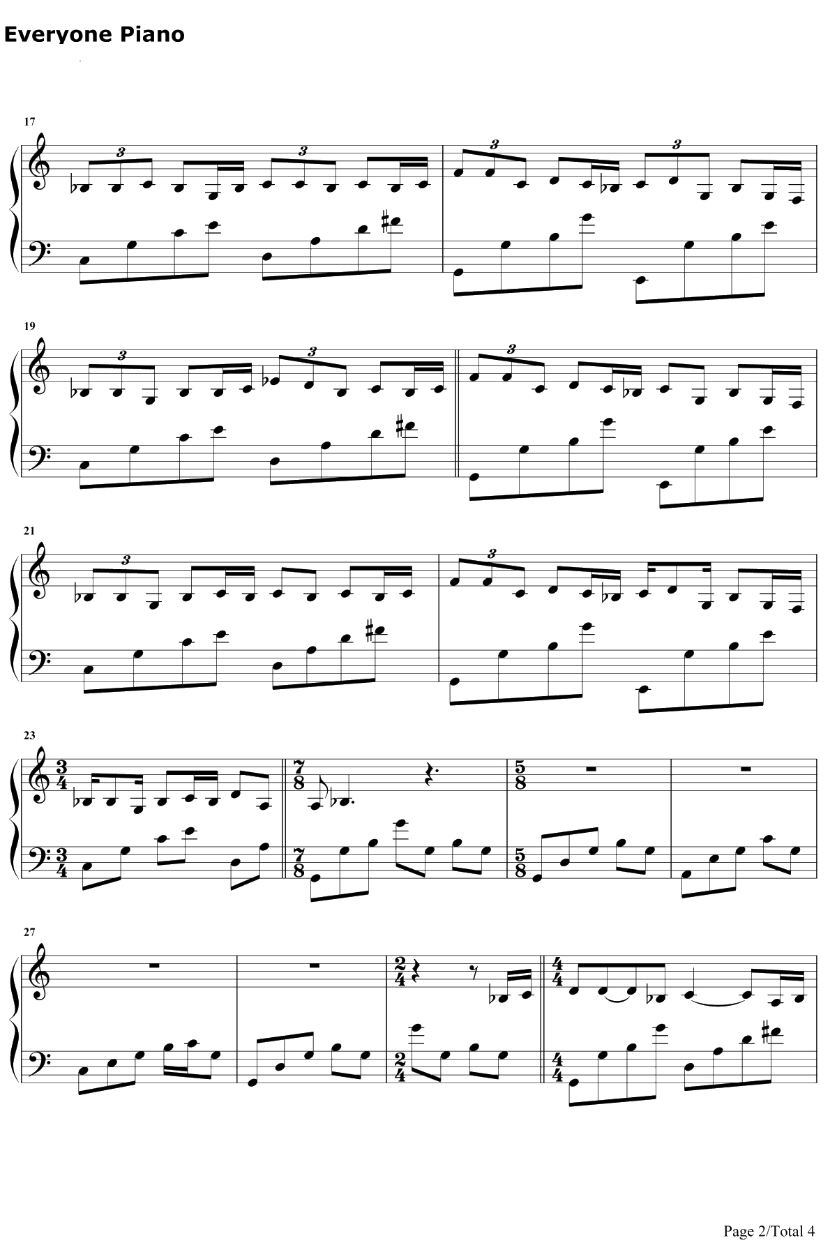 七月上 钢琴谱-Jam2