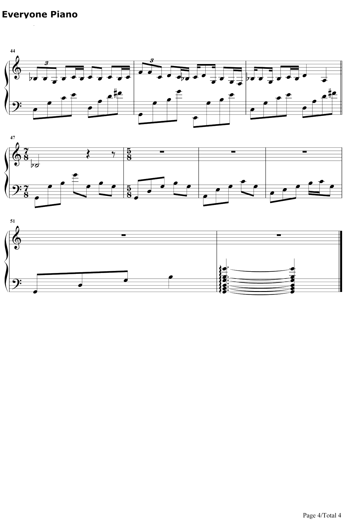 七月上 钢琴谱-Jam4