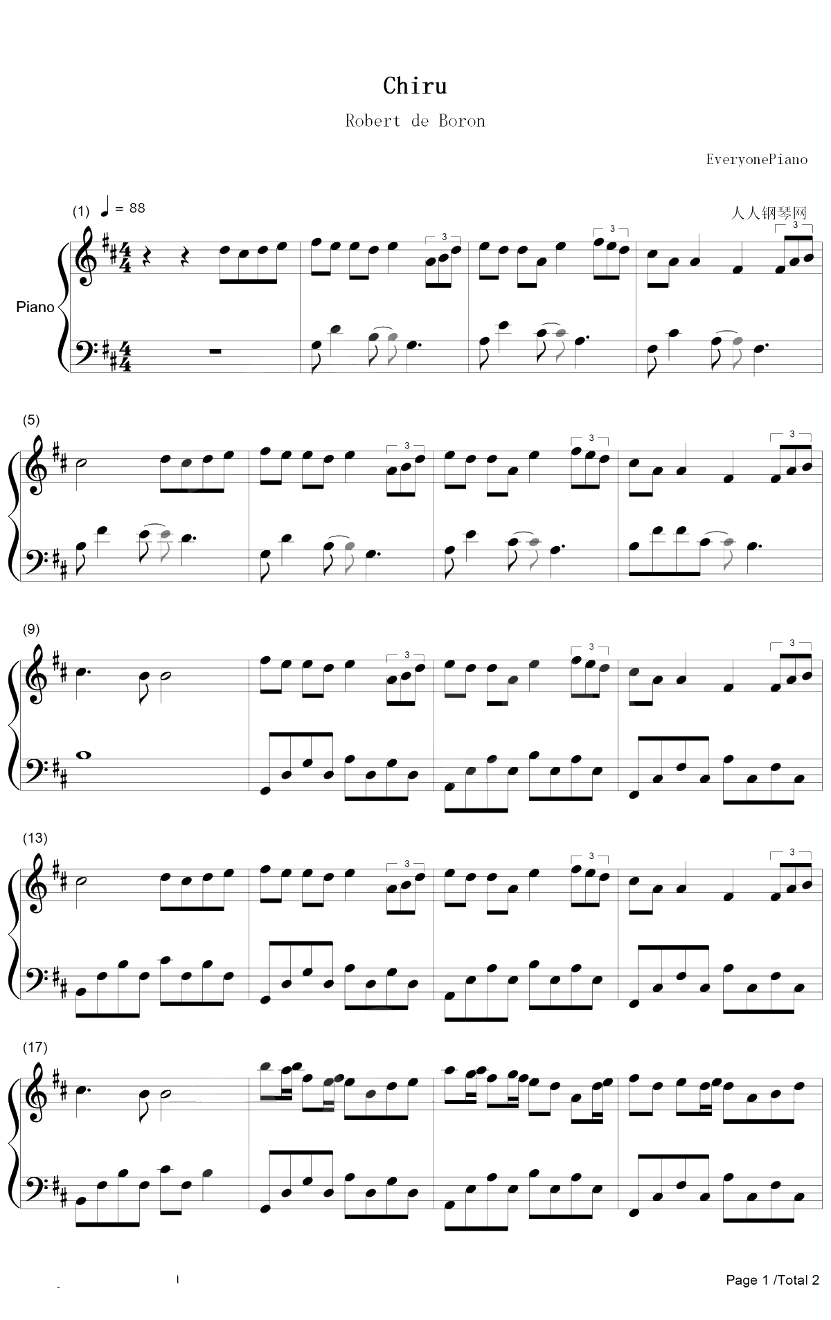Chiru钢琴谱-Robert de Boron1