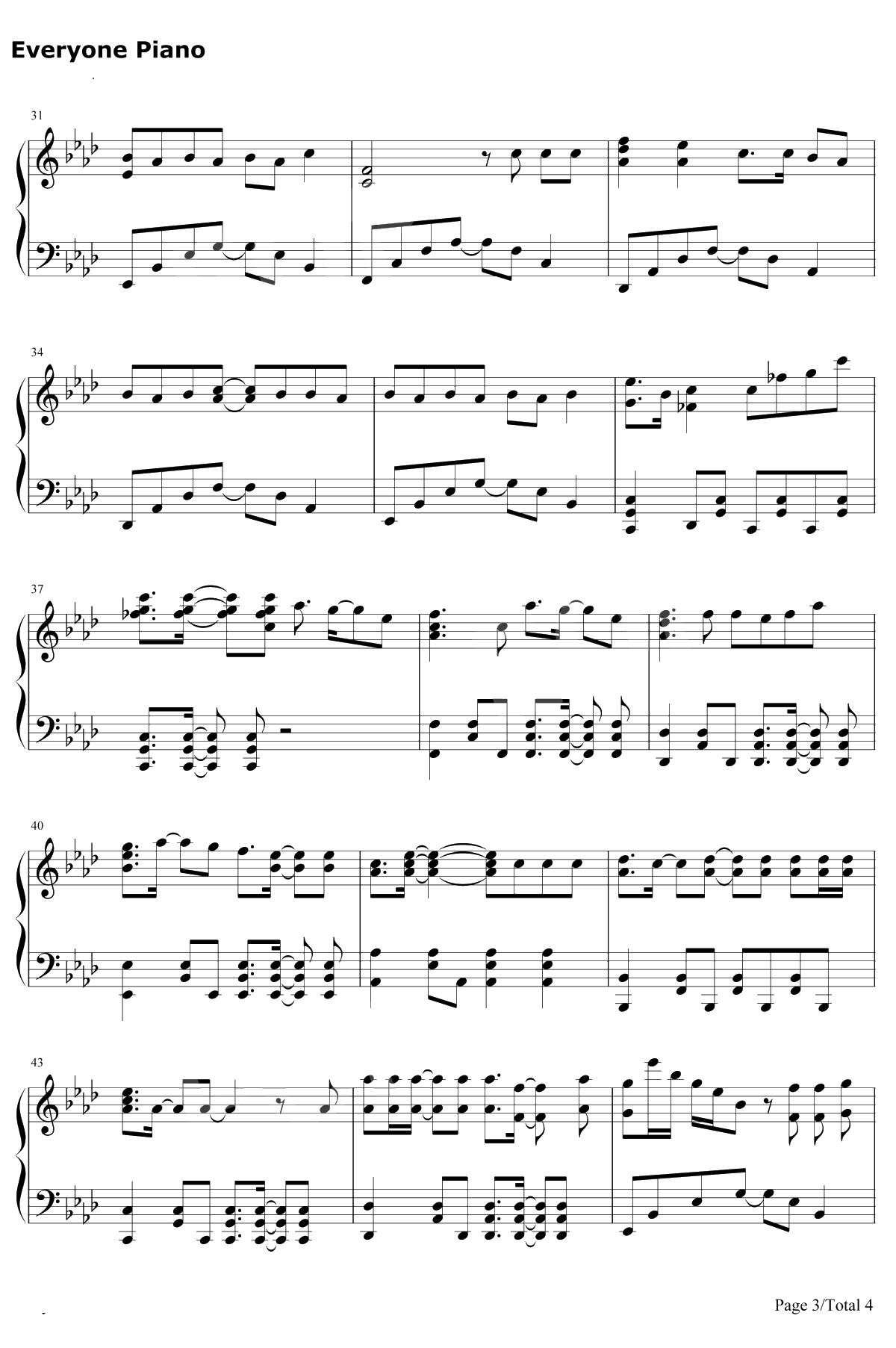 シンボル钢琴谱-Luck Life3