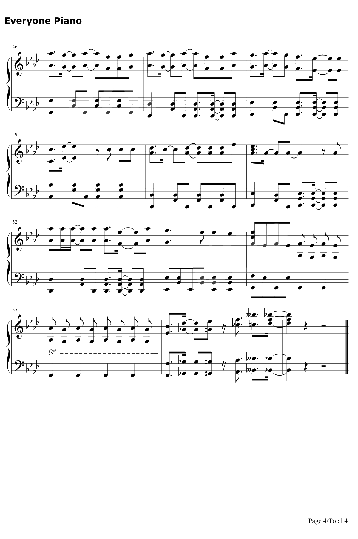 シンボル钢琴谱-Luck Life4