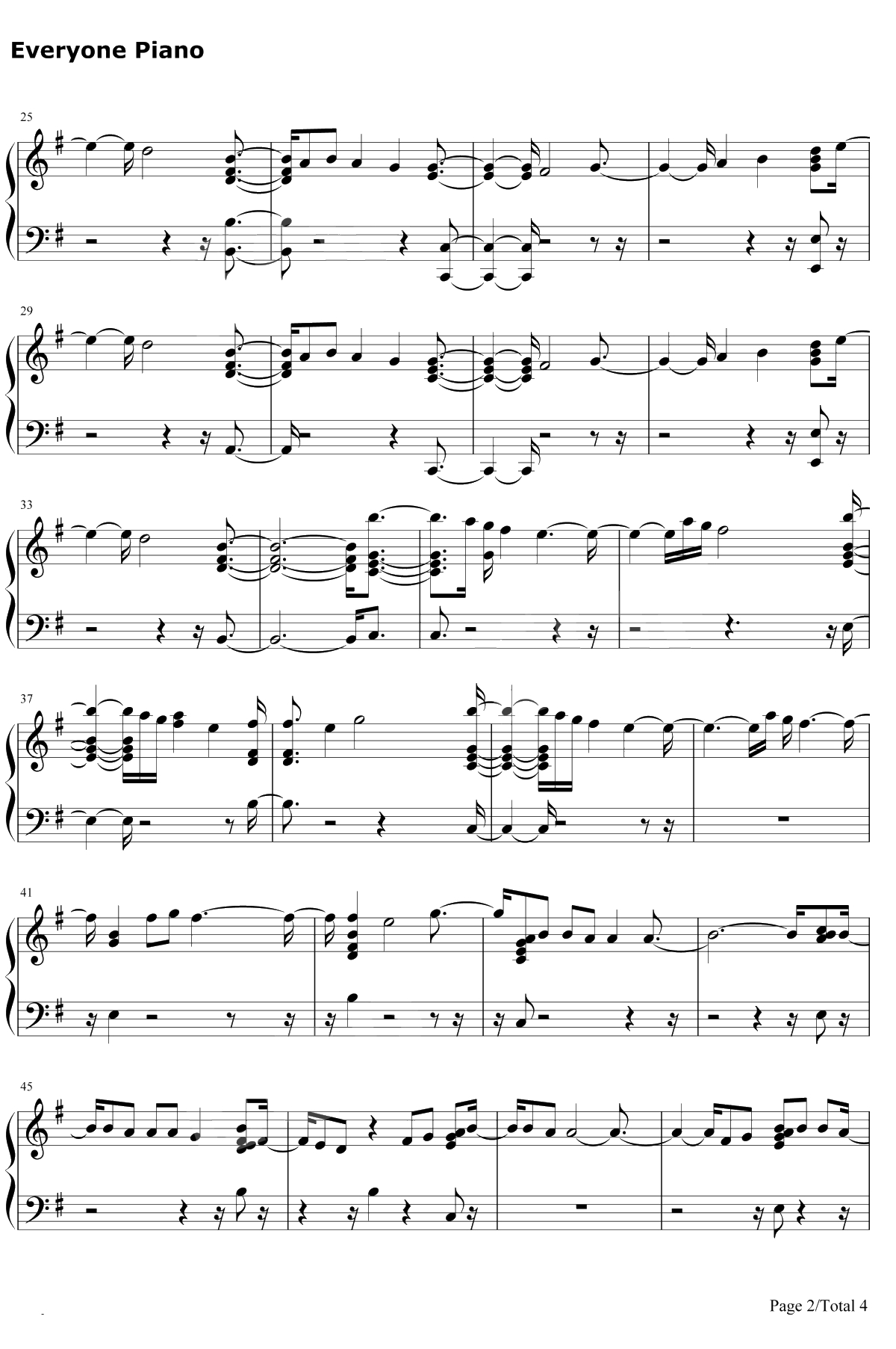 Lovely钢琴谱-Billie Eilish / Khalid2