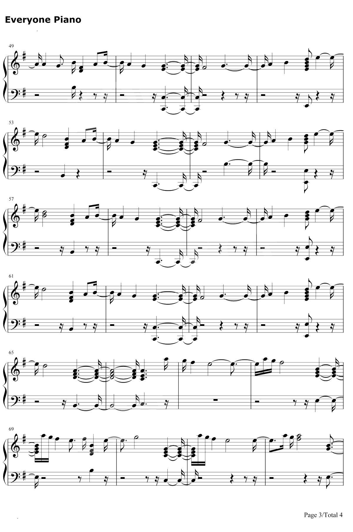 Lovely钢琴谱-Billie Eilish / Khalid3