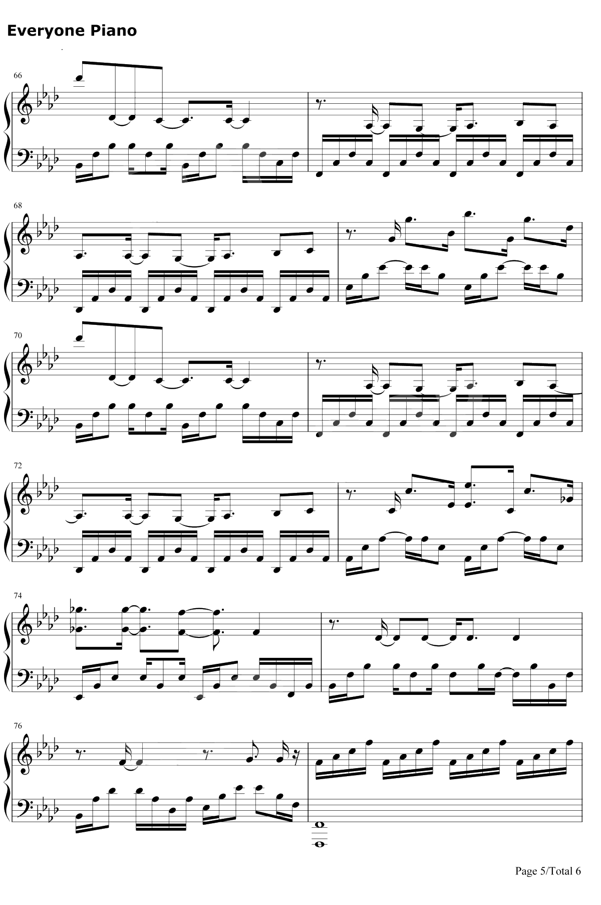 Speak to Me钢琴谱-Amy Lee5