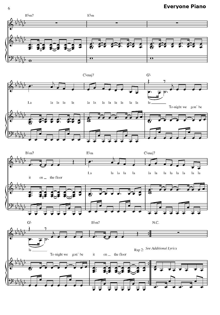 On The Floor钢琴谱-JenniferLopez詹妮弗·洛佩兹6