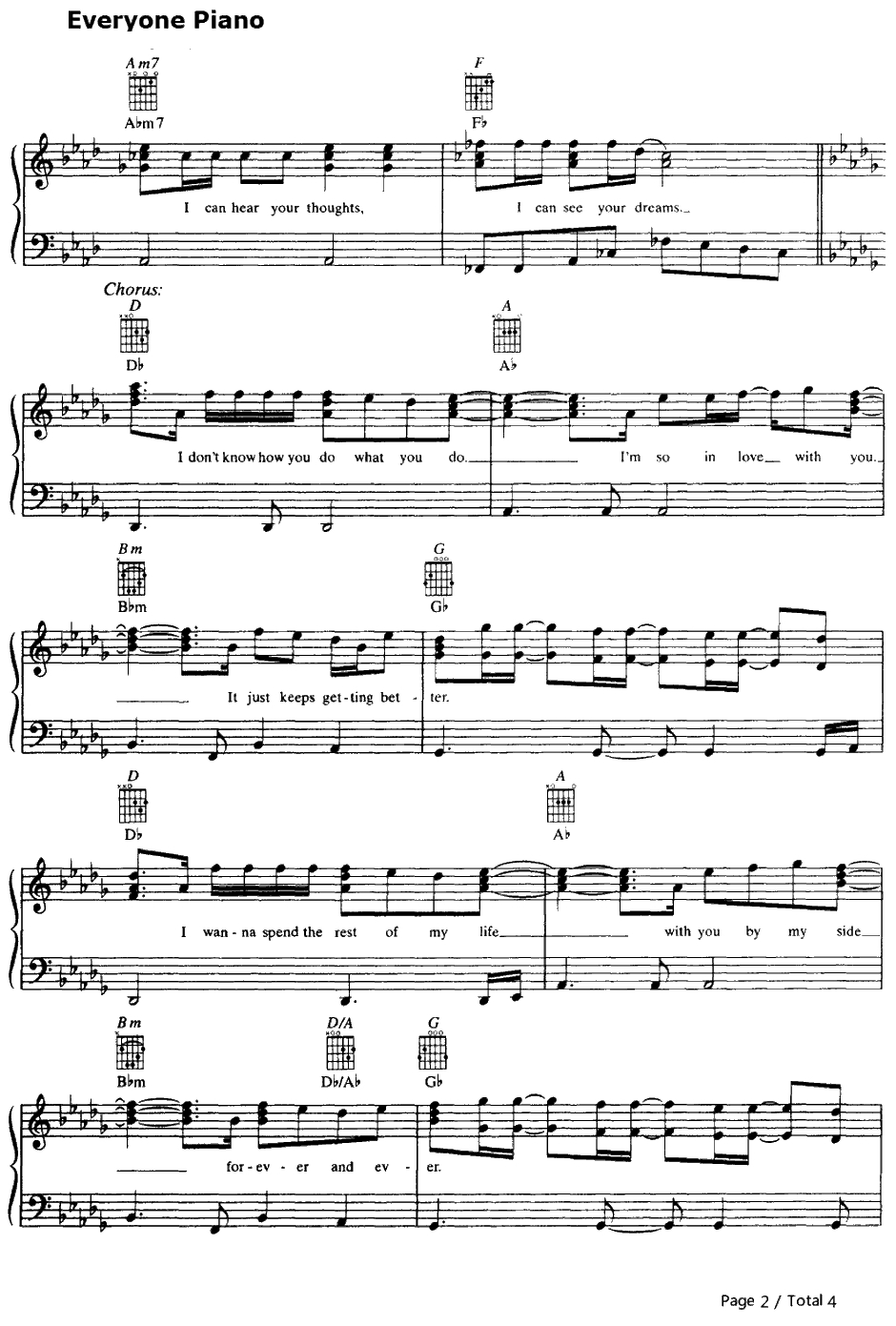 Amazed钢琴谱-Lonestar　2