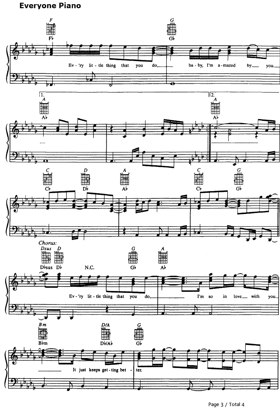 Amazed钢琴谱-Lonestar　3