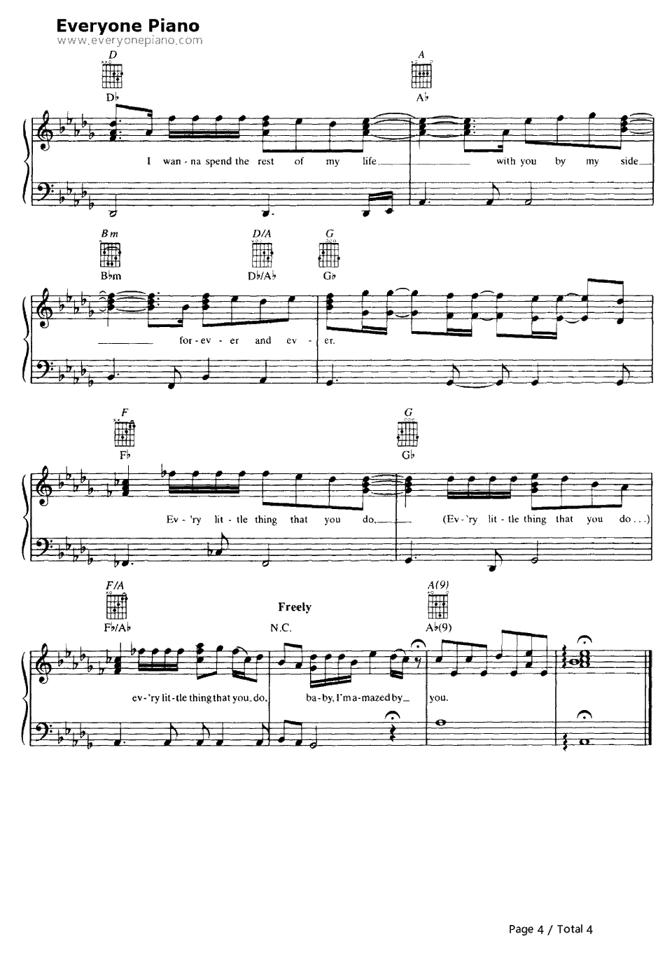 Amazed钢琴谱-Lonestar　4