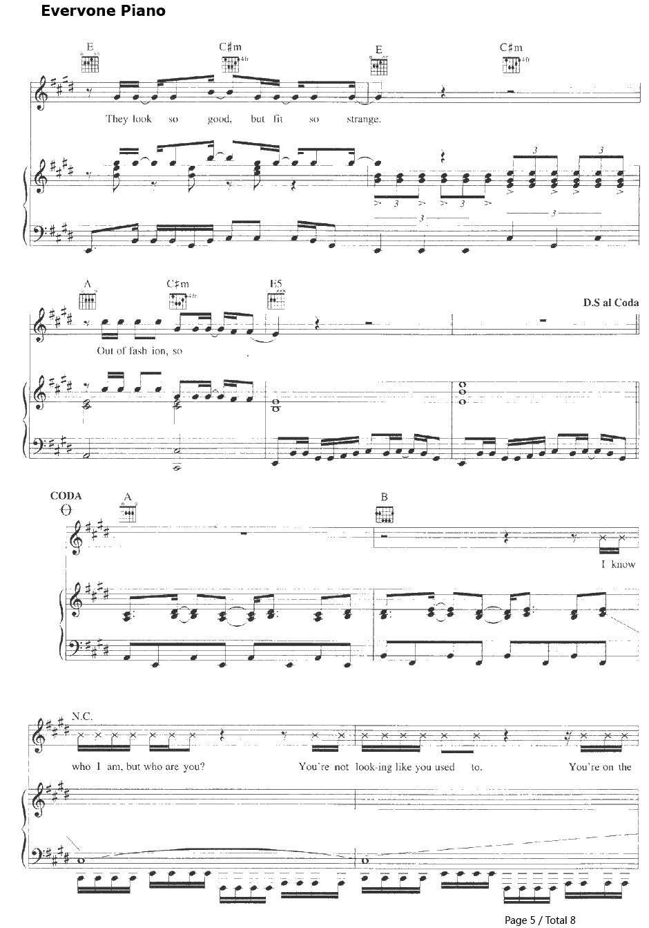 Sun day Morning钢琴谱-NoDoubt5