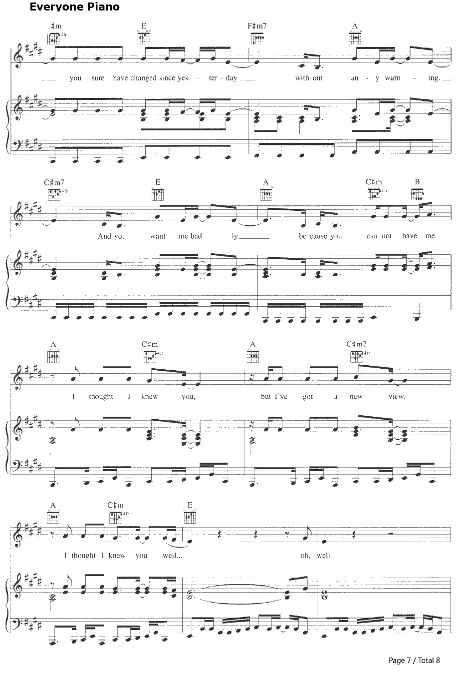 Sun day Morning钢琴谱-NoDoubt7