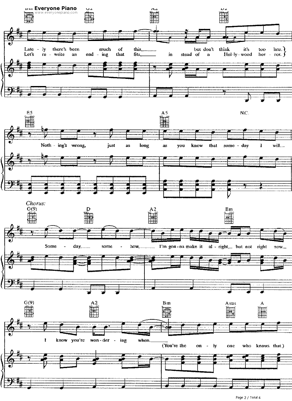 Some day钢琴谱-Nickelback2