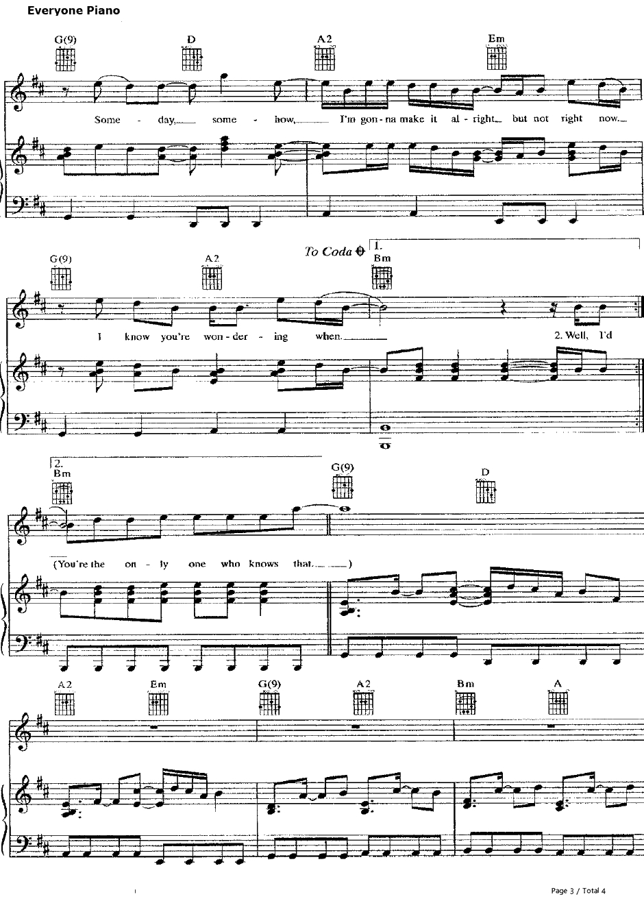 Some day钢琴谱-Nickelback3