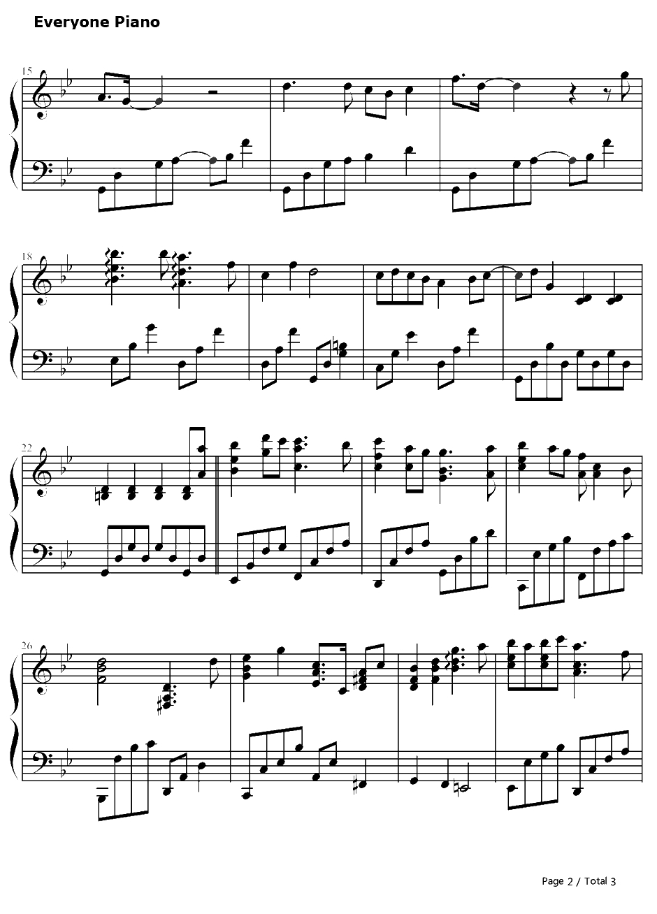 待我长发及腰钢琴谱-尚雯婕-美人制造主题曲2