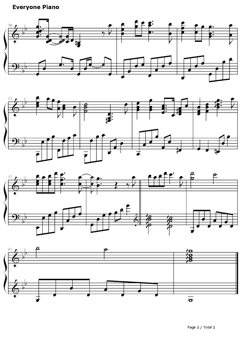 待我长发及腰钢琴谱-尚雯婕-美人制造主题曲3