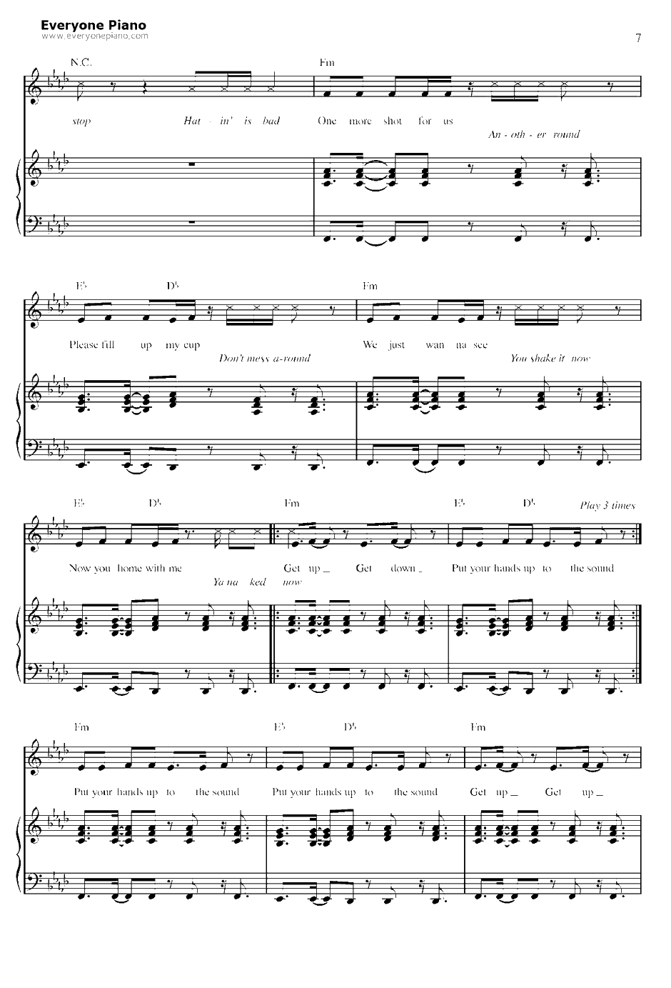 Party Rock An them钢琴谱-LMFAO7