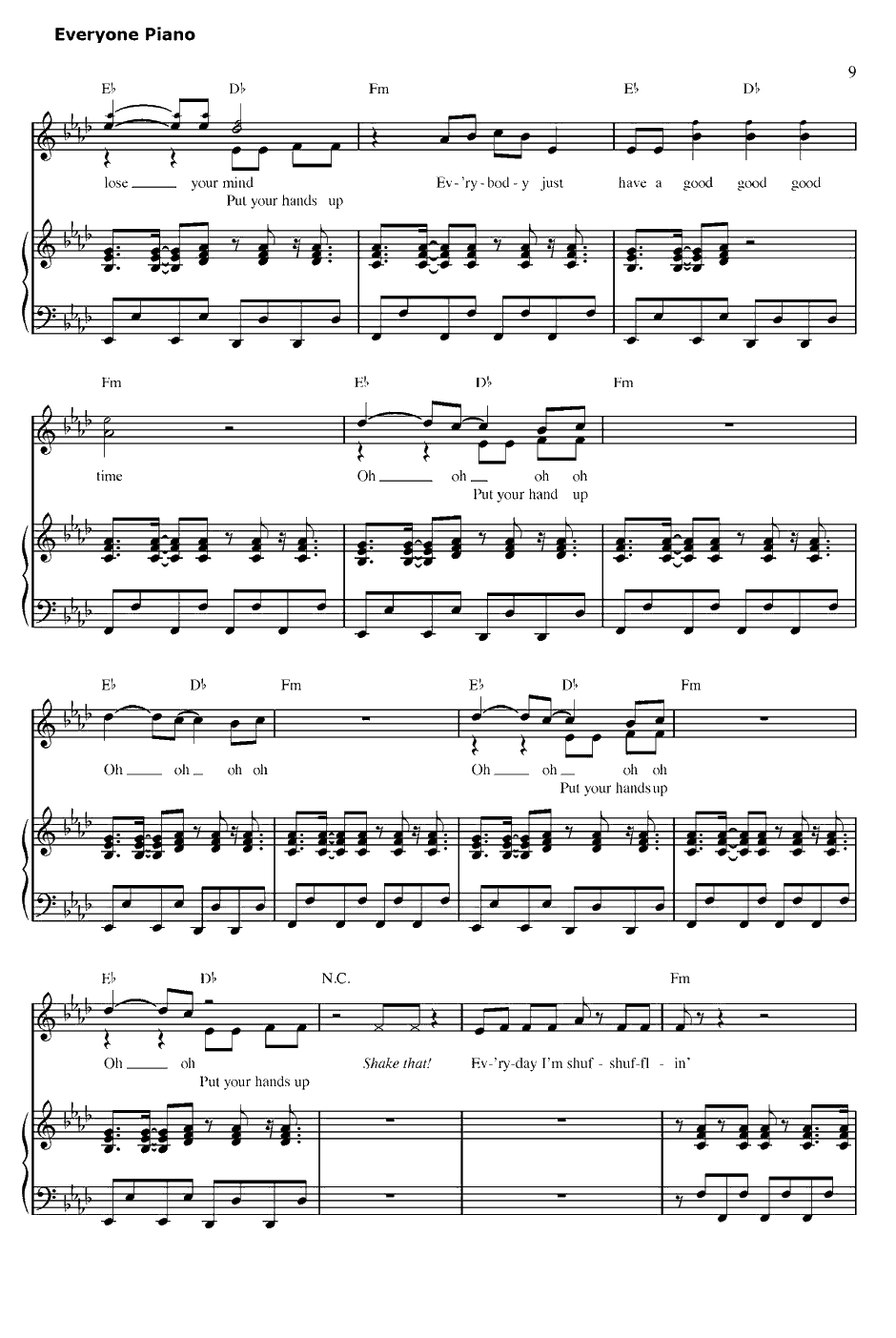 Party Rock An them钢琴谱-LMFAO9