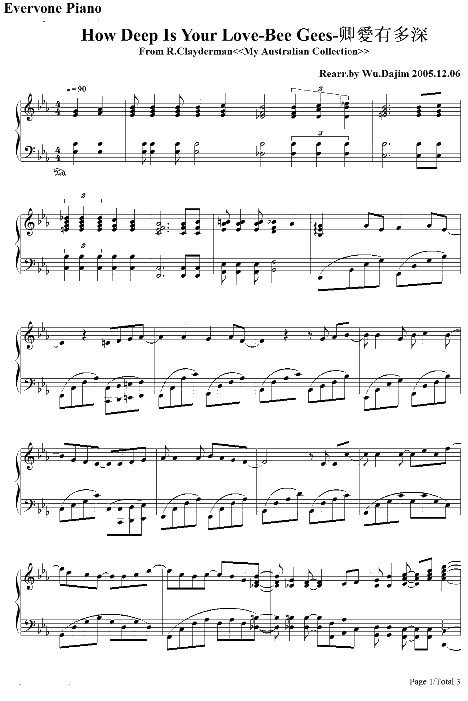 How Deep Is Your Love钢琴谱-BeeGees　1