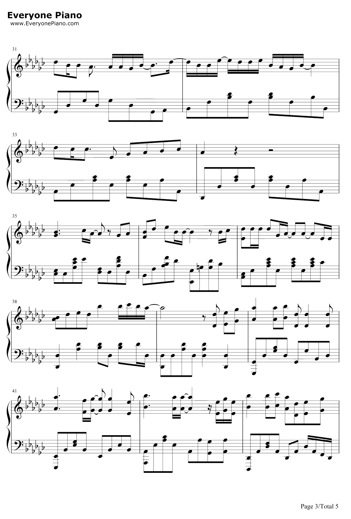 爱的勇气钢琴谱-曲婉婷-离婚律师主题曲3