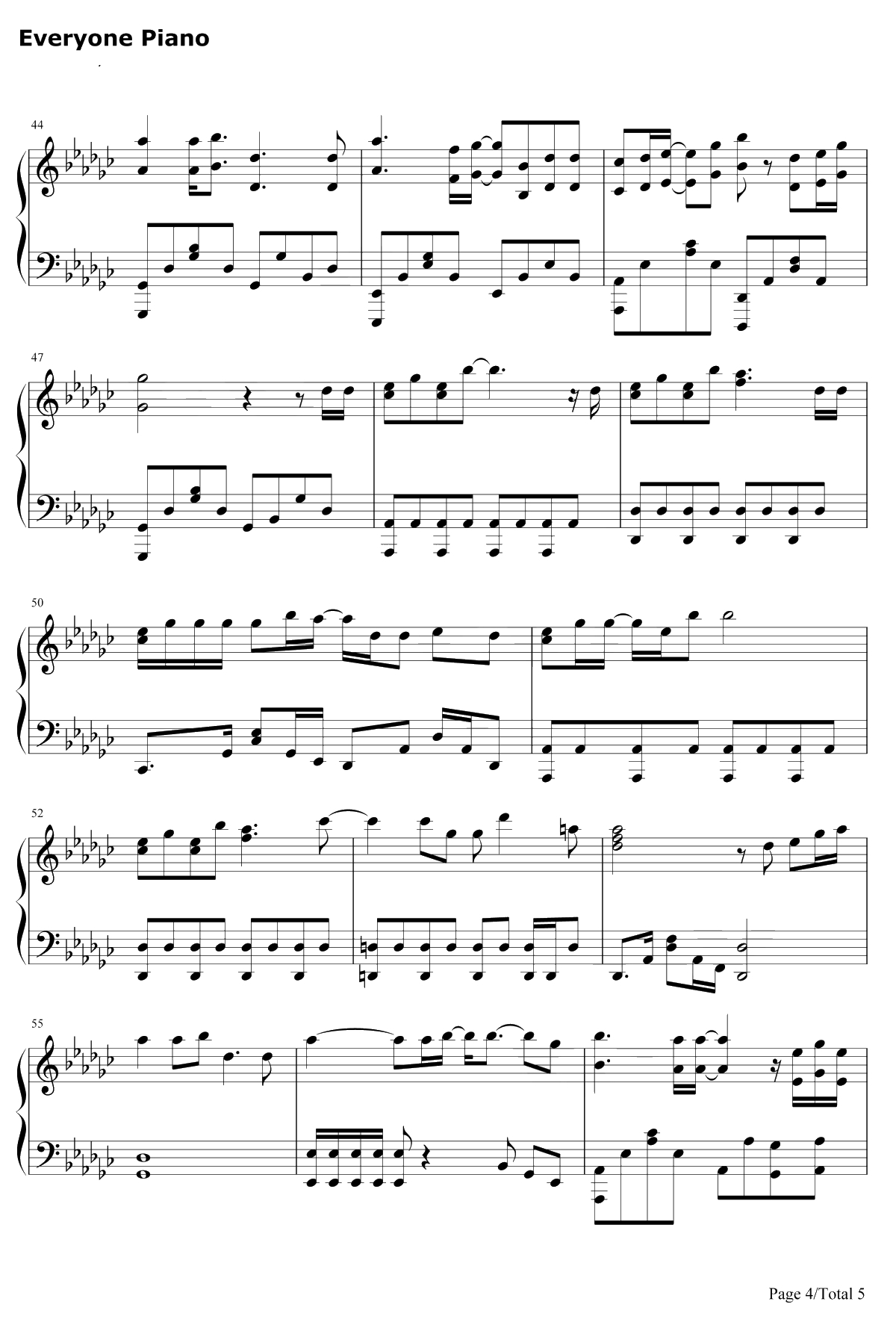 爱的勇气钢琴谱-曲婉婷-离婚律师主题曲4