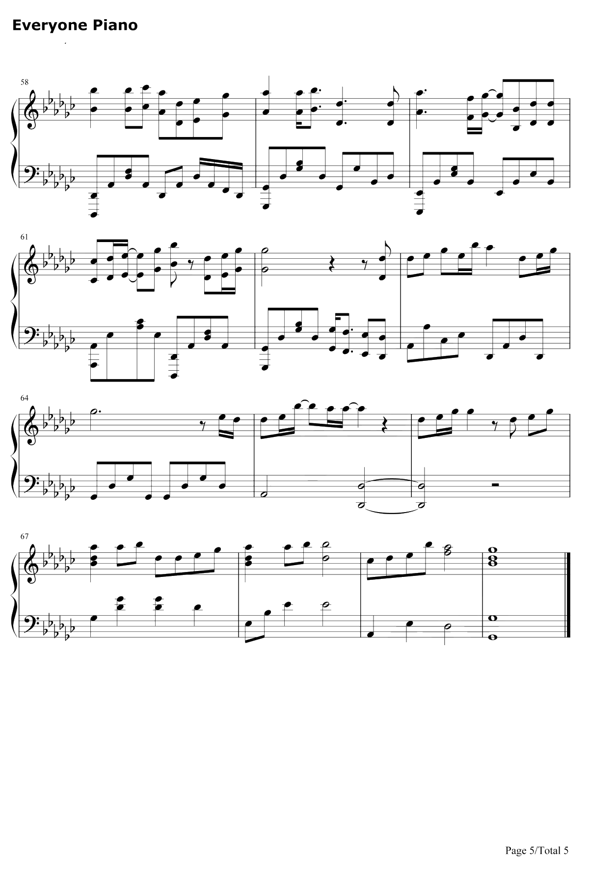 爱的勇气钢琴谱-曲婉婷-离婚律师主题曲5