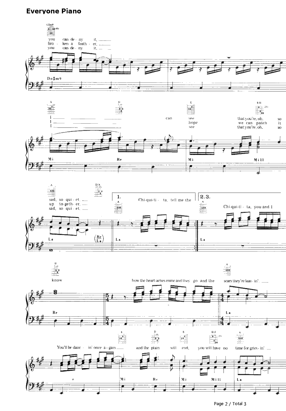 Chiquitita钢琴谱-ABBA2