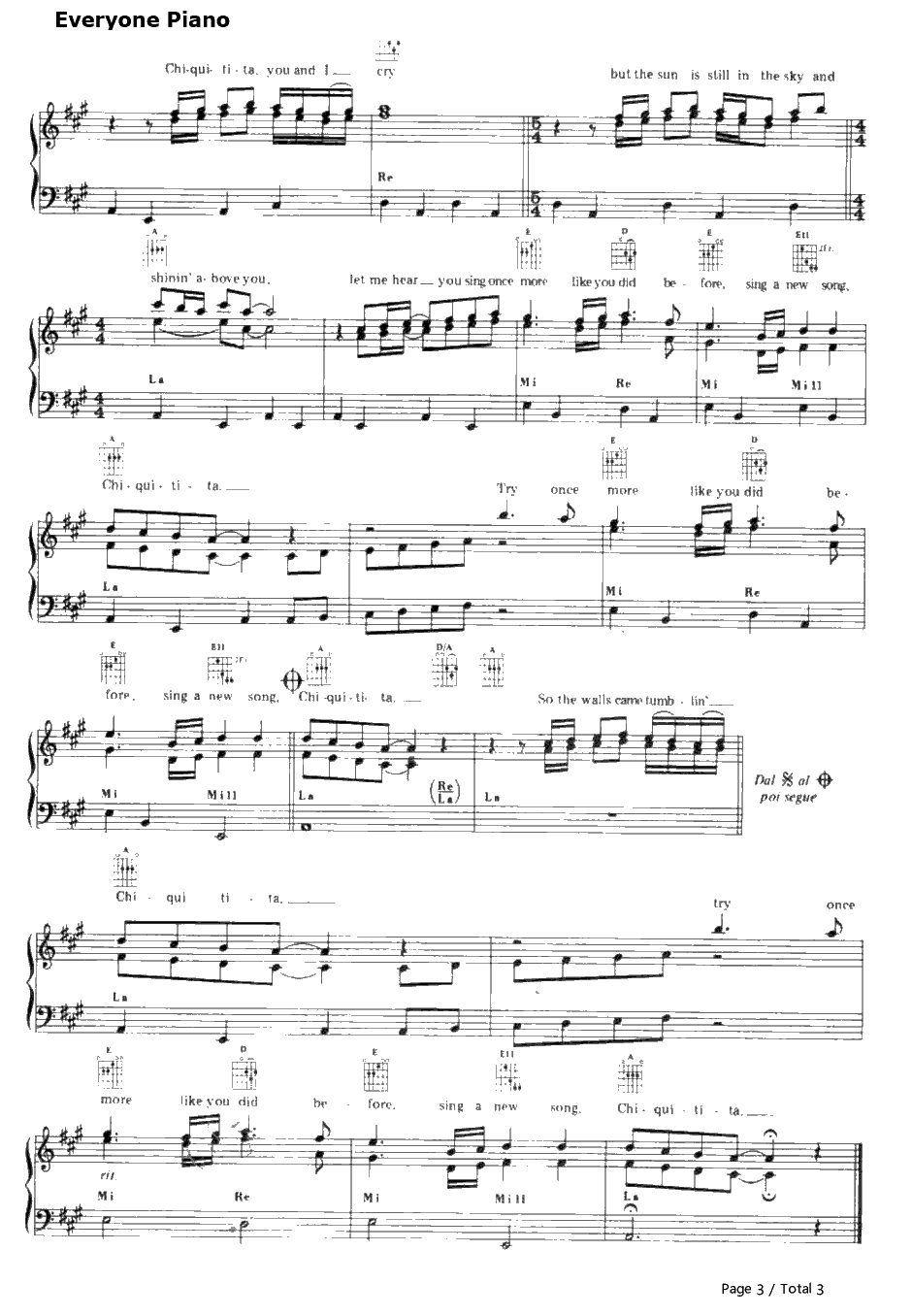 Chiquitita钢琴谱-ABBA3