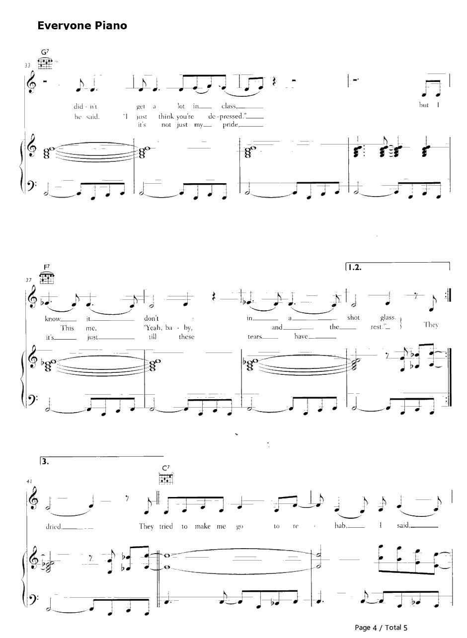 Rehab钢琴谱-AmyWinehouse4