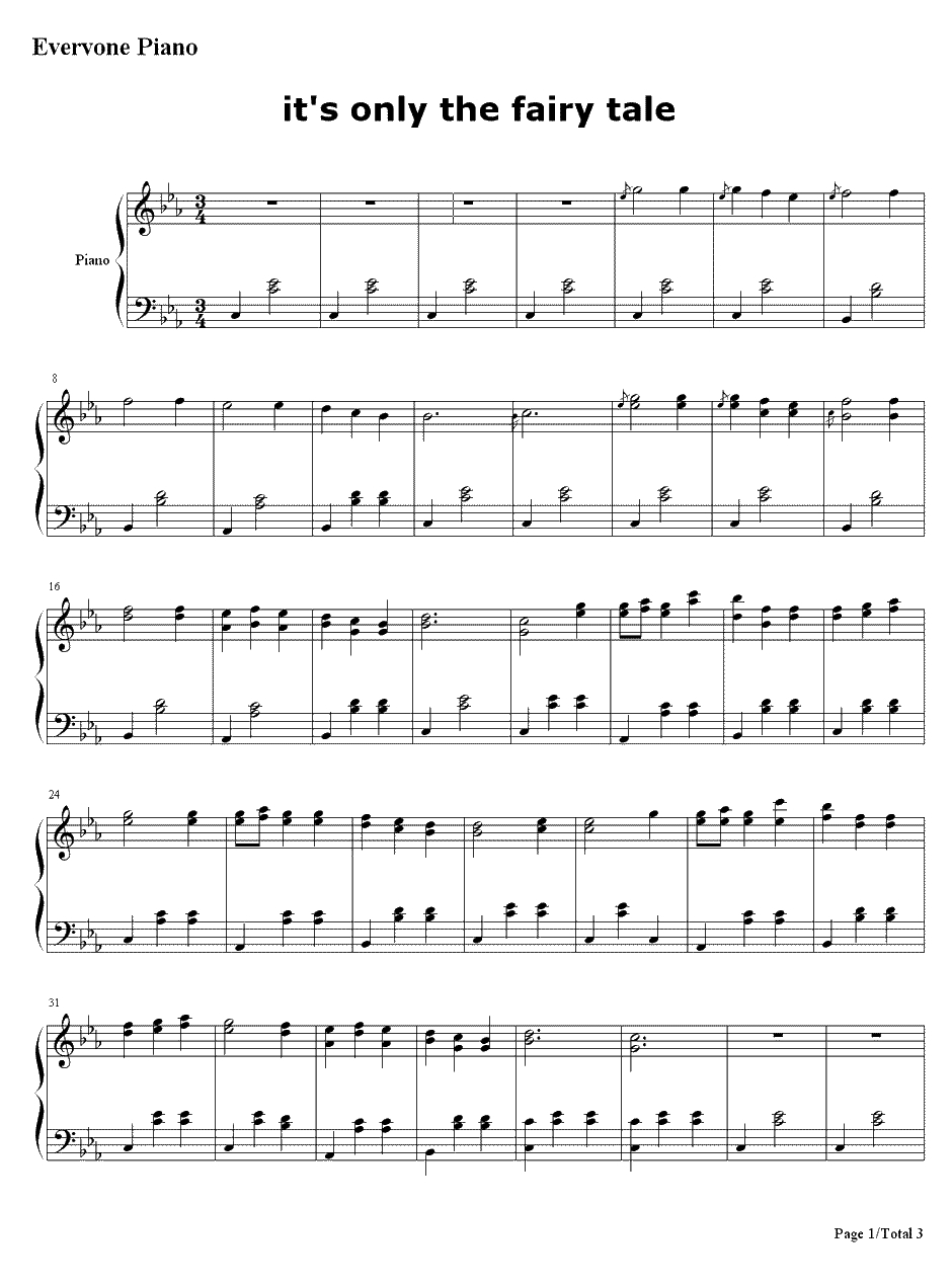 It's Only the Fairy Tale钢琴谱-宫村优子-TV动画『舞-HiME』插曲1