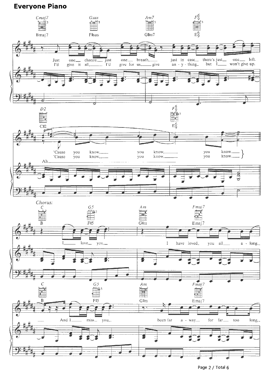 Far Away钢琴谱-Nickelback2