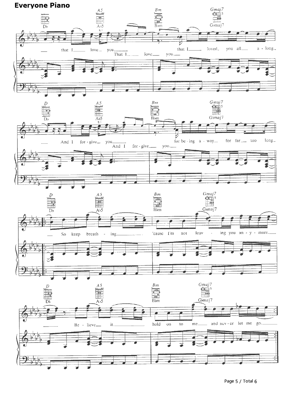 Far Away钢琴谱-Nickelback5