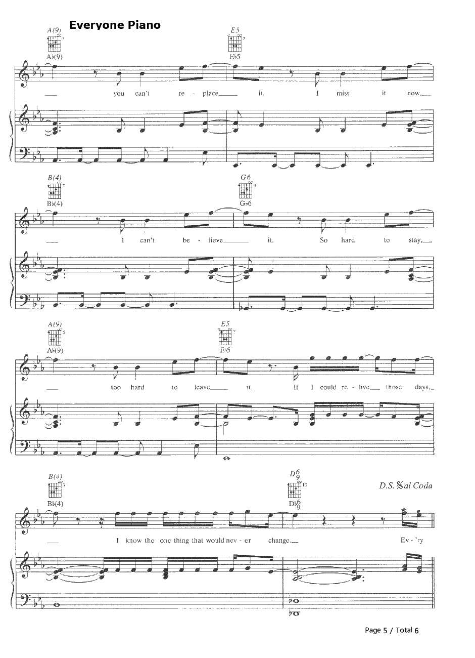 Photograph钢琴谱-Nickelback5