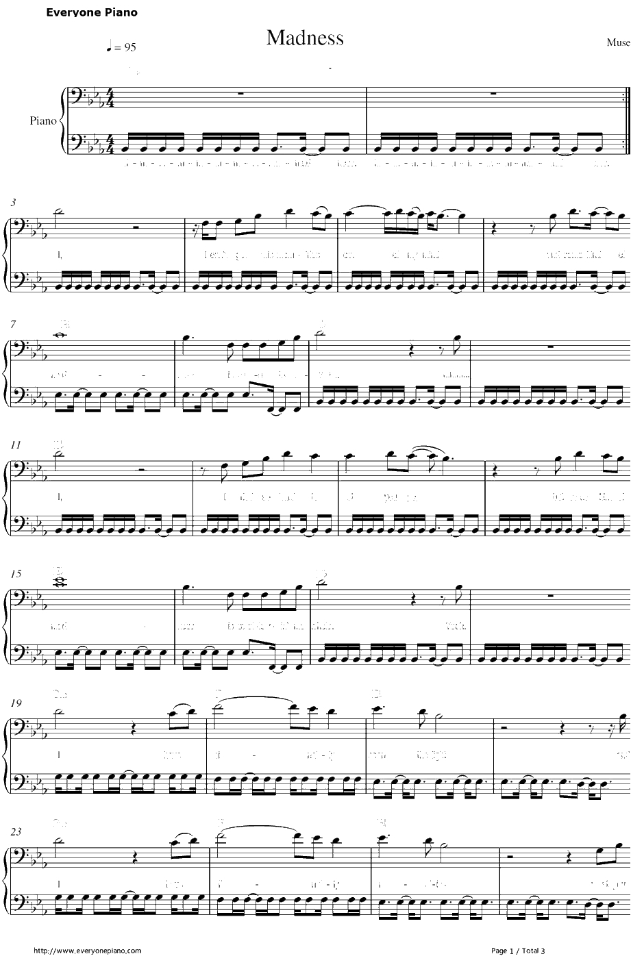 Madness钢琴谱-Muse1