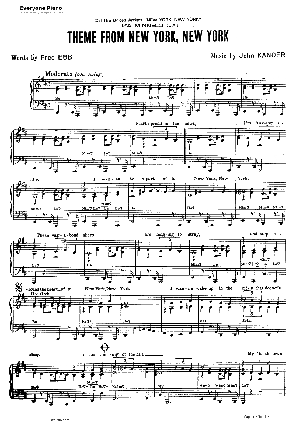 New York New York钢琴谱-丽莎·明妮莉FrankSinatra（法兰克·辛纳屈）-纽约纽约-纽约纽约主题曲-FrankSinatra1