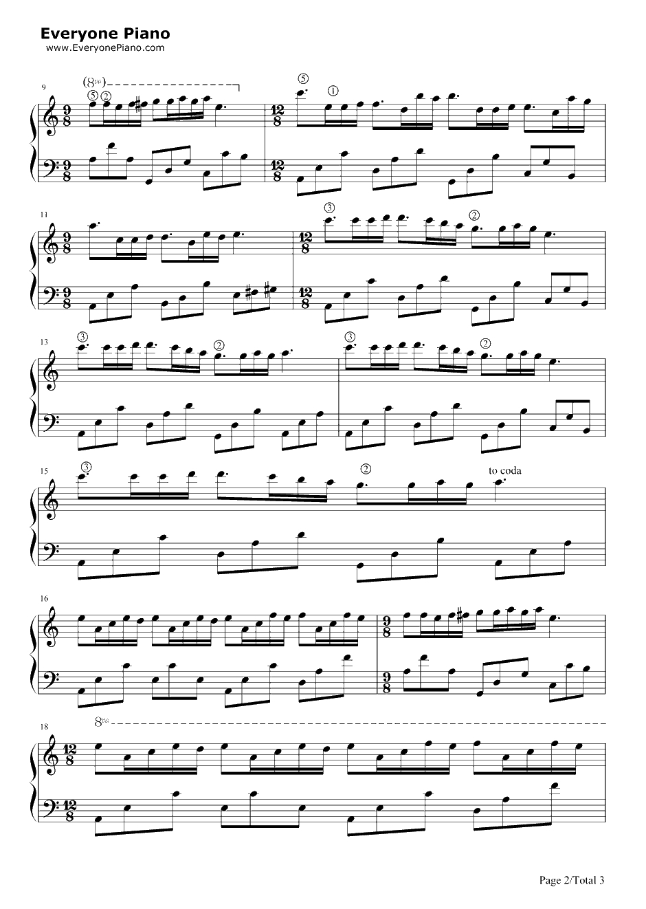 梦中的婚礼钢琴谱-理查德•克莱德曼C调简版2