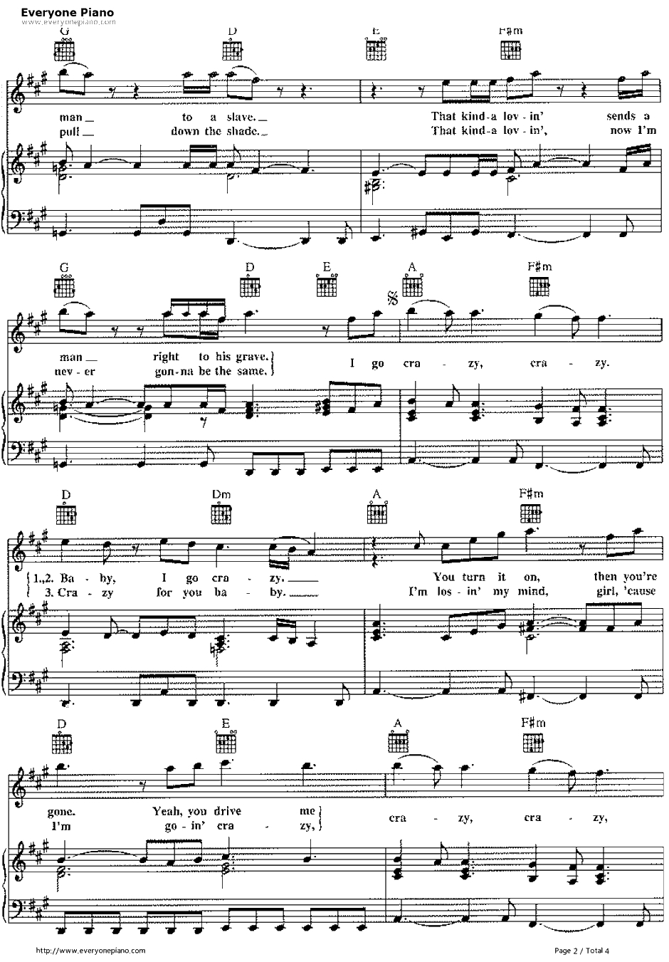 Crazy钢琴谱-Aerosmith2