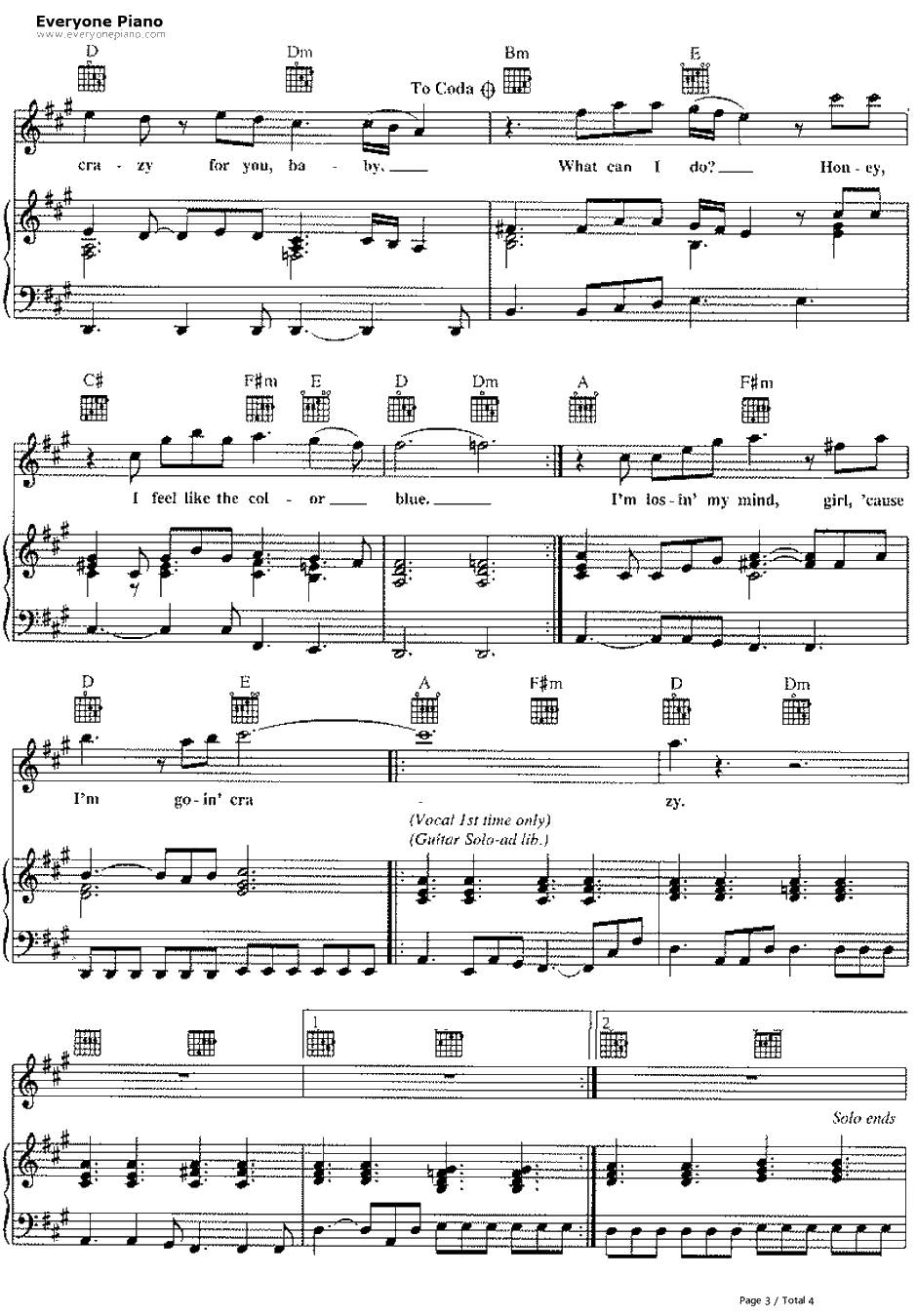 Crazy钢琴谱-Aerosmith3