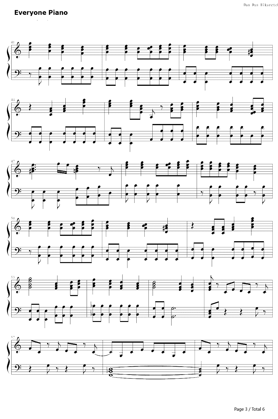 七龙珠GT主题曲钢琴谱-七龙珠GT-渐渐被你吸引-DanDanKokoroHikareteku3