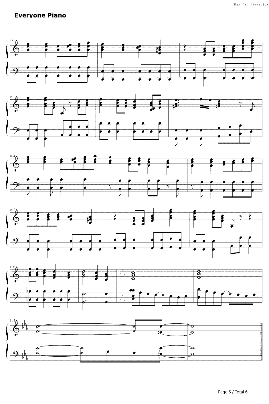 七龙珠GT主题曲钢琴谱-七龙珠GT-渐渐被你吸引-DanDanKokoroHikareteku6