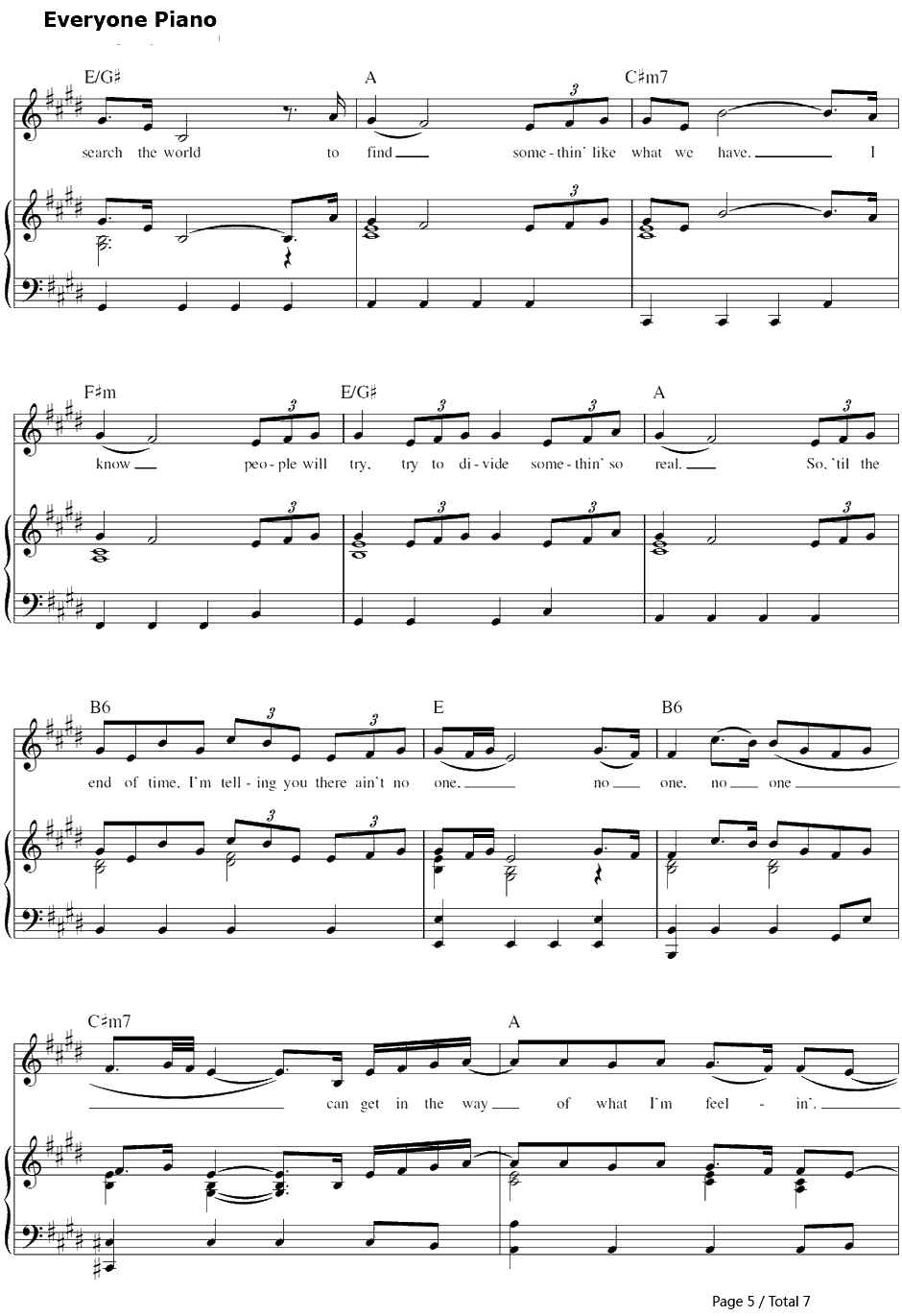 No One钢琴谱-AliciaKeys5