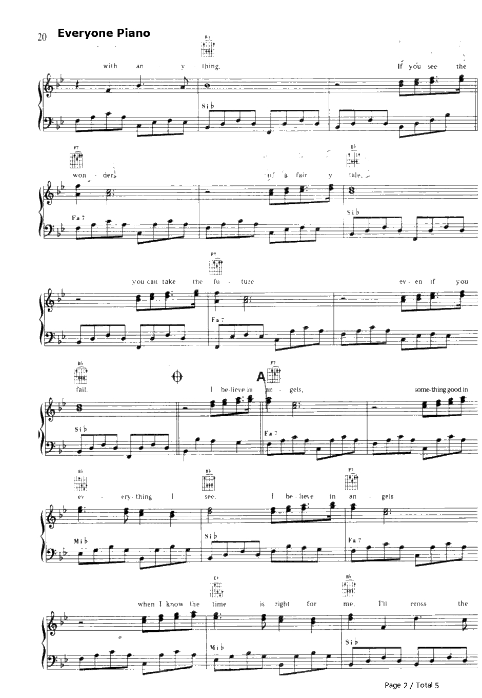 I Have a Dream钢琴谱-ABBA-妈妈咪呀主题曲2