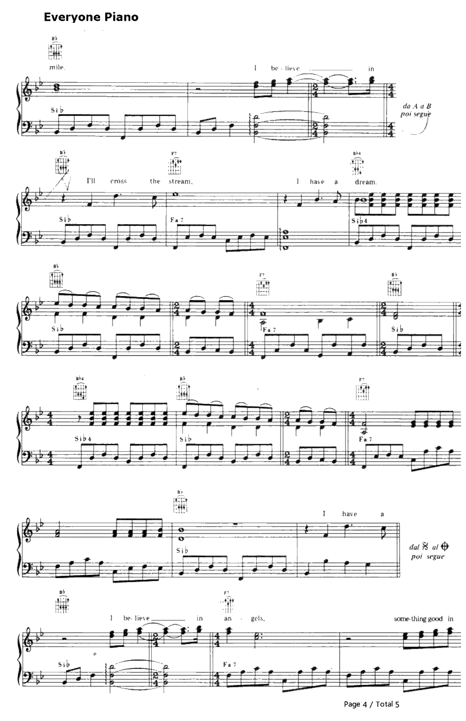 I Have a Dream钢琴谱-ABBA-妈妈咪呀主题曲4