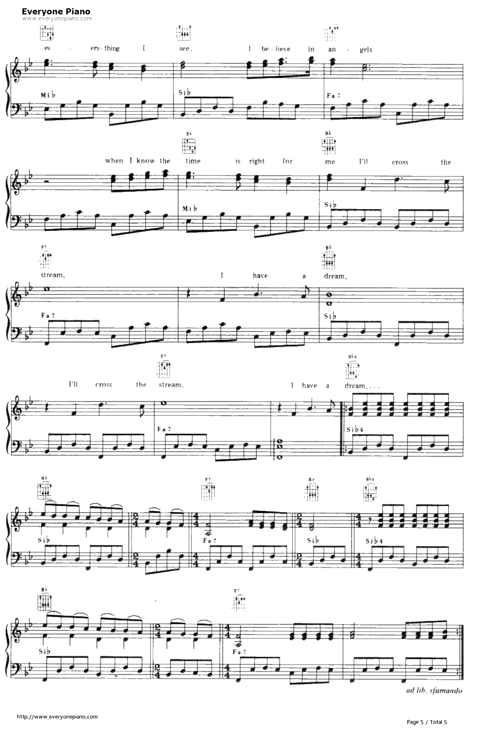 I Have a Dream钢琴谱-ABBA-妈妈咪呀主题曲5