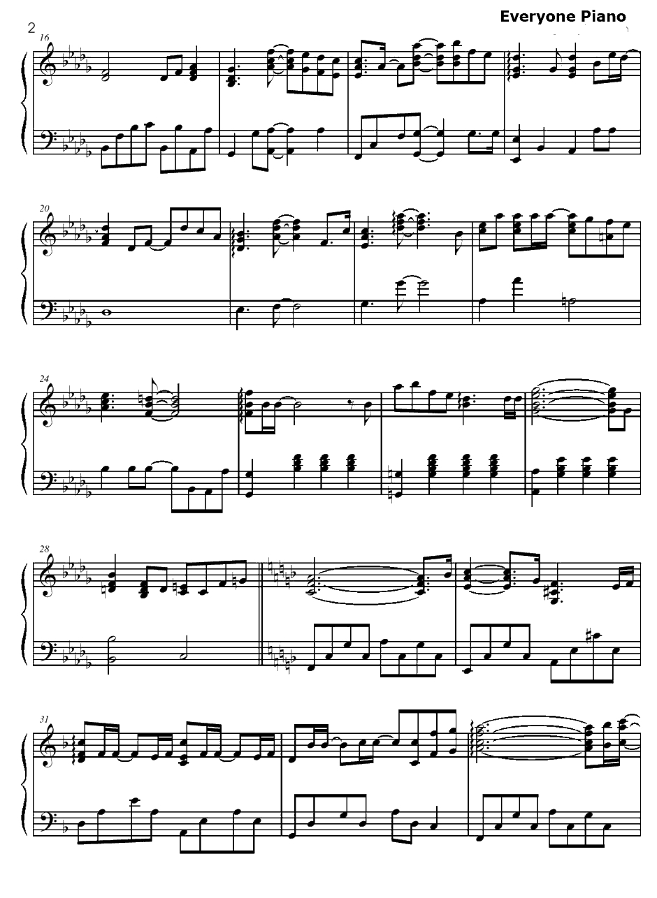 Again钢琴谱-榊原由依-处女爱上姊姊OST2